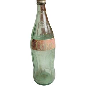 Vintage 1970s Coca Cola Green Glass Bottle Return for Deposit 32 oz  Cap Retro